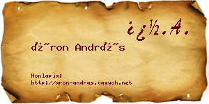 Áron András névjegykártya