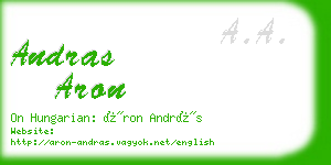 andras aron business card